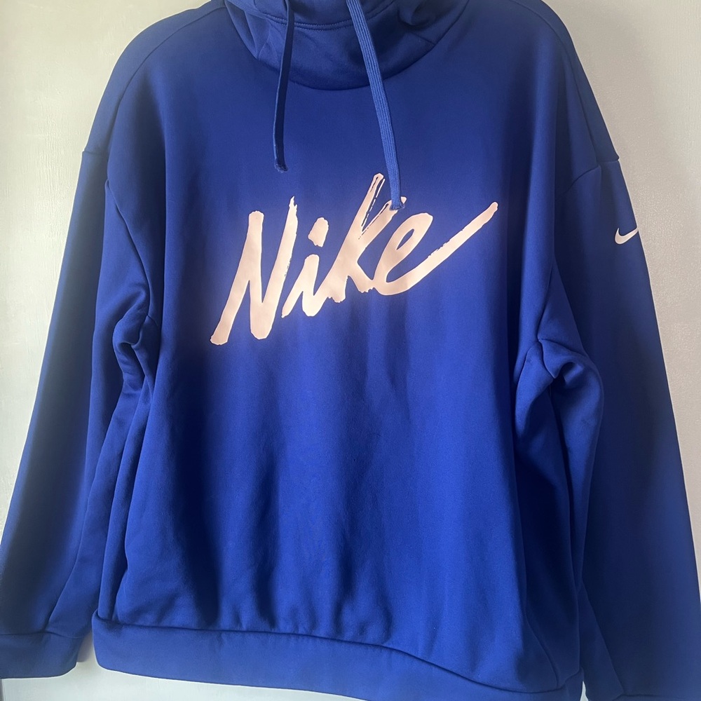 Nike Royal Blue with Pink Therma Hoodie Women’s Size Medium